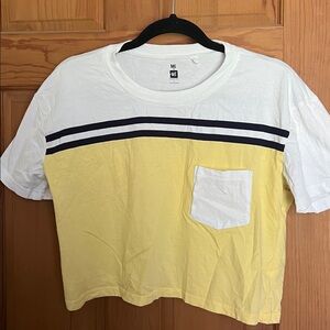 PacSun Yellow and White Striped Tee